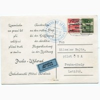 Поштівка Чехословацькі авіалінії 1935 р