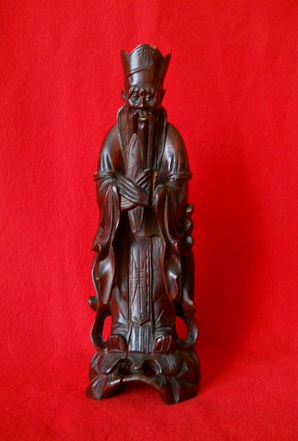 Фото 6. Старинная Китайская деревянная статуэтка из красного дерева