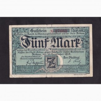 5 марок 1918г. Циттау. 17663. Германия