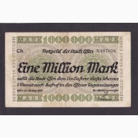 1 000 000 марок 1923г. Ch 007036. Эссен. Германия